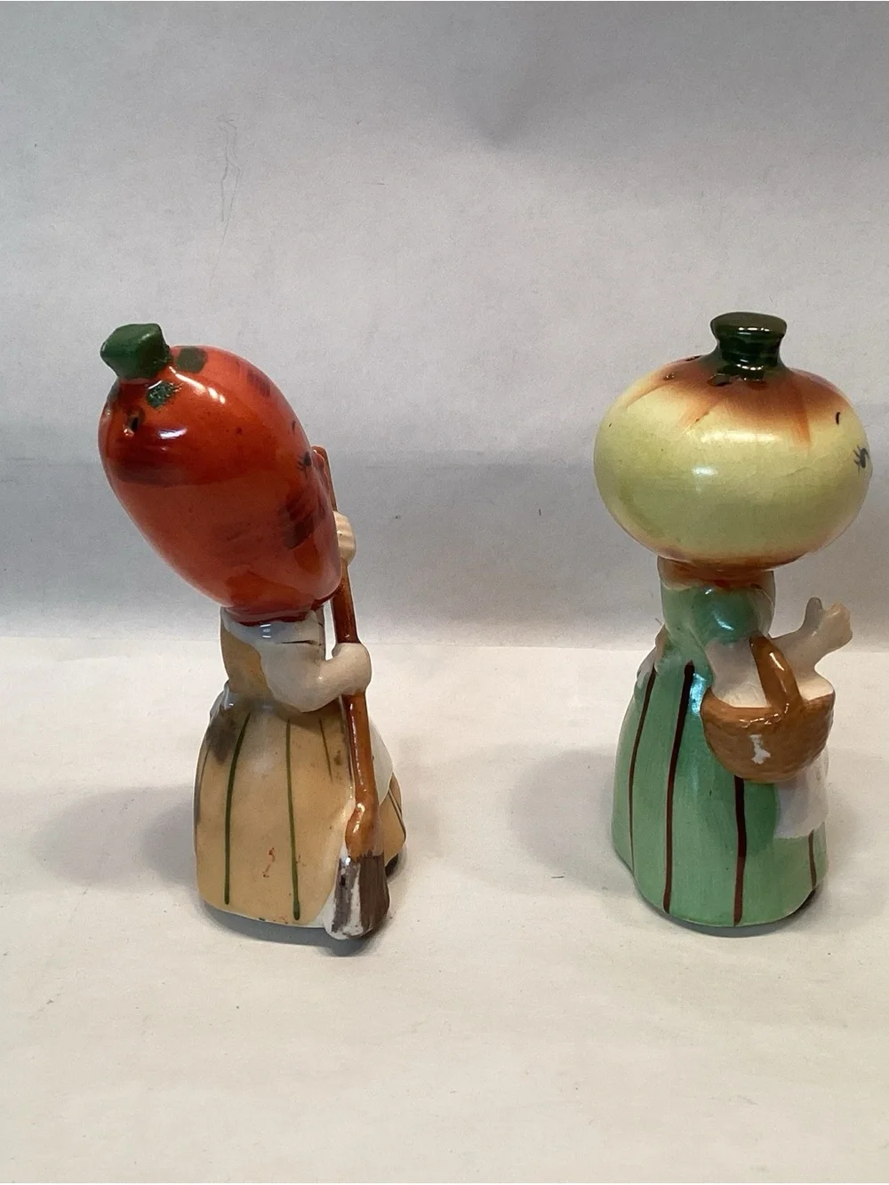 Vintage Anthropomorphic Onion Carrot Salt & Pepper NEW Old Stock Napco Japan 50s
